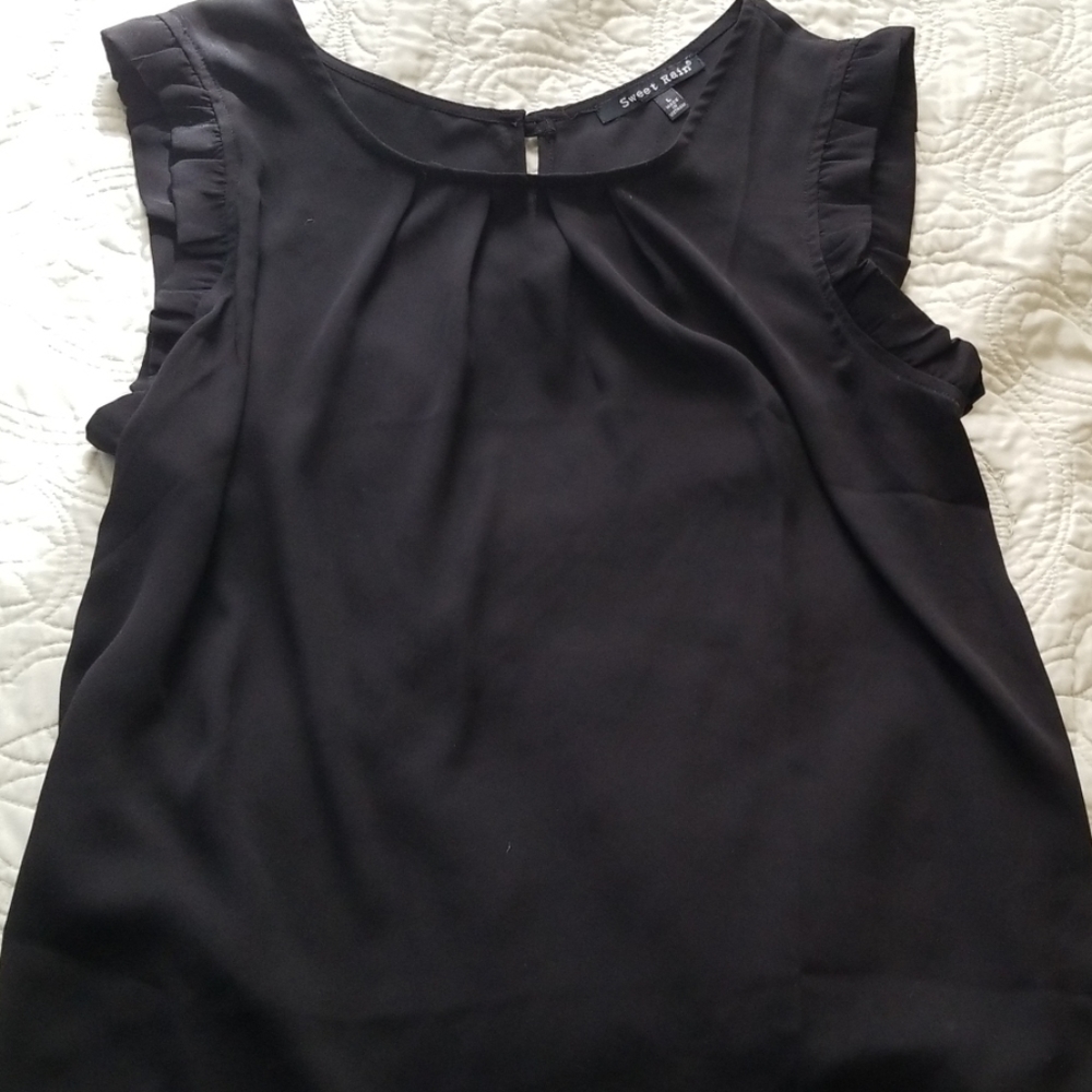 Sheer Black Business Fashion Top
